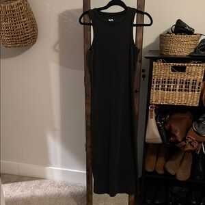 Black Sleeveless Distressed Maxi Dress Sz L